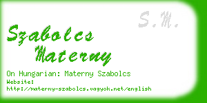 szabolcs materny business card